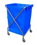 CARRO LAVANDERIA "X" 215L METALICO PLEGABLE SACO AZUL 1u
