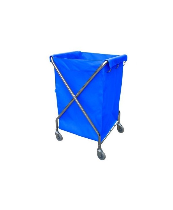 CARRO LAVANDERIA "X" 215L METALICO PLEGABLE SACO AZUL 1u