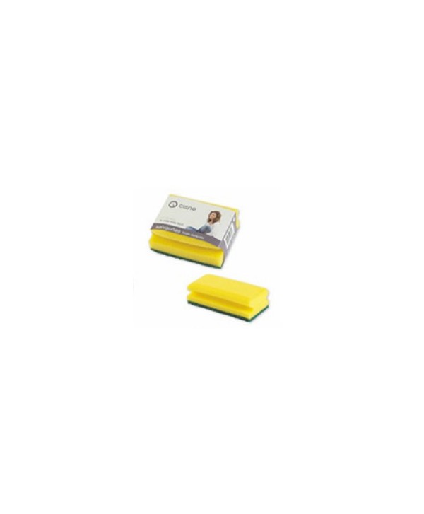 ESTROPAJO SALVAUÑAS AMARILLO + FIBRA VERDE EXTRA 70*90*45mm 1u