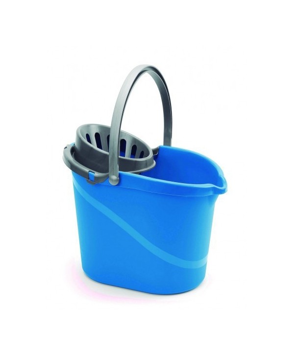 CUBO AGUA OVALADO 14l C/ESCURRIDOR AZUL 1u