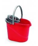 CUBO AGUA OVALADO 14l C/ESCURRIDOR ROJO 1u
