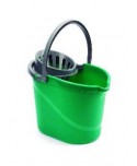 CUBO AGUA OVALADO 14l C/ESCURRIDOR VERDE 1u