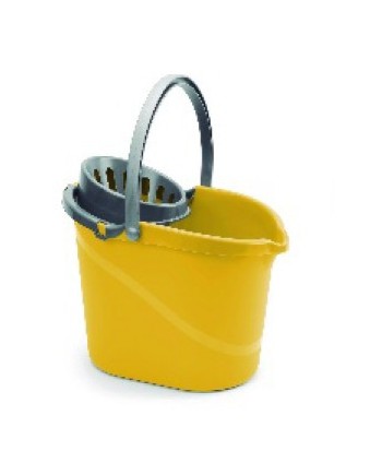 CUBO AGUA OVALADO 14l C/ESCURRRIDOR AMARILLO 1u