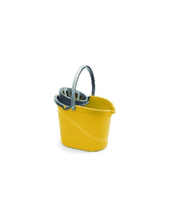 CUBO AGUA OVALADO 14l C/ESCURRRIDOR AMARILLO 1u