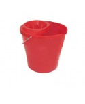 CUBO AGUA REDONDO 12l  ROJO CON ESCURRIDOR ASA METALICA1u