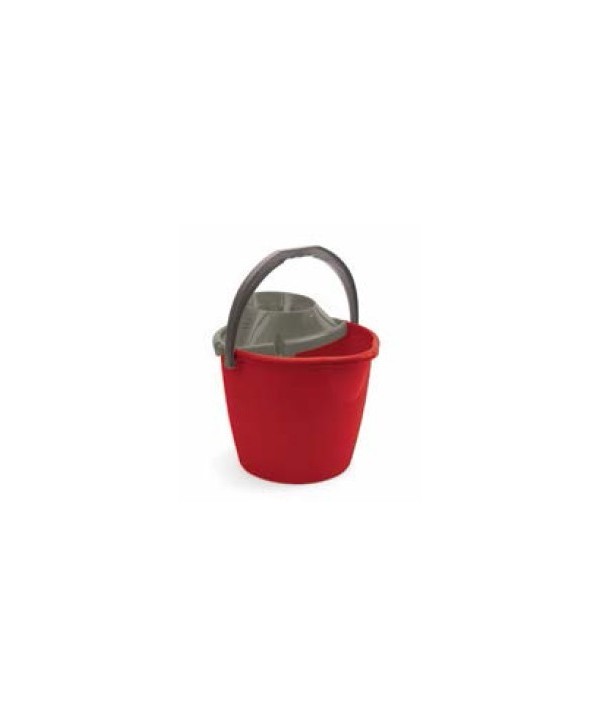 CUBO AGUA REDONDO 13l  ROJO C/ESCURRIDOR HACCP 1u