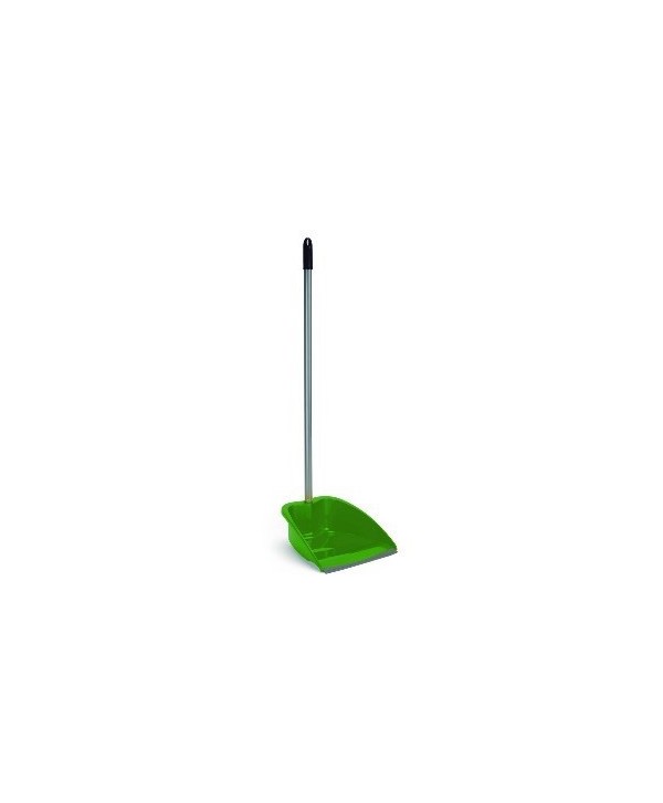 RECOGEDOR C/MANGO METALICO Y GOMA VERDE 1u