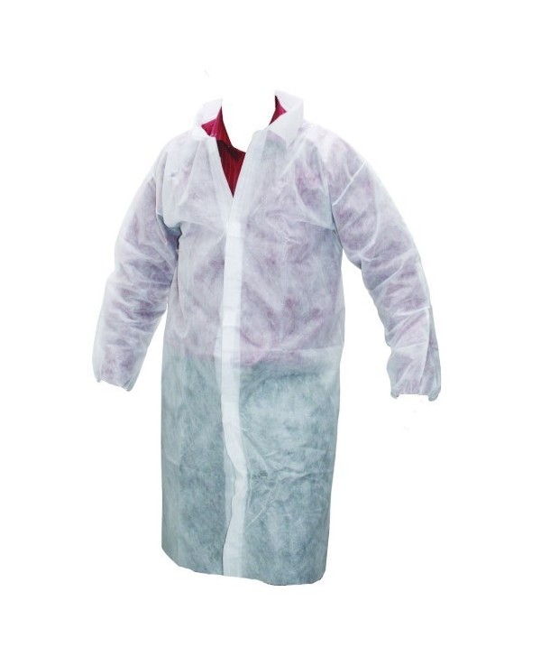 BATA VISITA UNIBASICO TST 25gr C/VELCRO Y SIN BOLSILLOS BLANCA T-XL1u