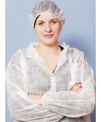 BATA INDUSTRIA PP 40gr C/VELCRO Y SIN BOLSILLOS BLANCA 100u