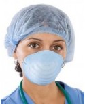 MASCARILLA BOZAL TIPO CONCHA CON GOMAS AZUL 50u