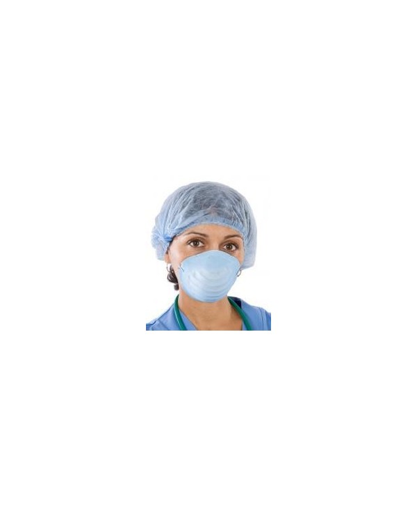 MASCARILLA BOZAL TIPO CONCHA CON GOMAS BLANCA 50u