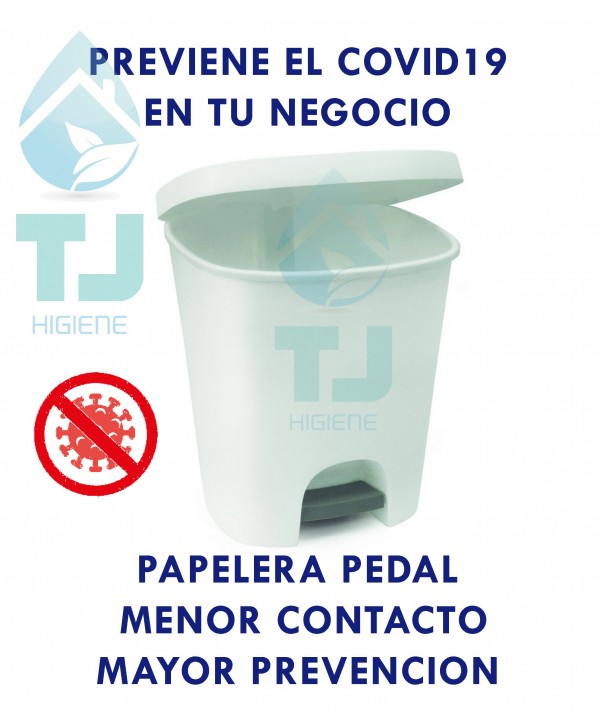 PAPELERA 25l TAPA PEDAL BLANCA 1u