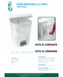 PAPELERA 25l TAPA PEDAL BLANCA 1u