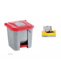 PAPELERA 30L PEDAL CON TAPA AMARILLO Y CUBO INTERIOR 1u