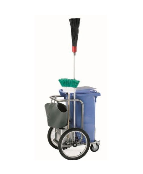 CARRO VIAL ACERO INOX 18/8 CON ARMARIO SIN ACCESORIOS DOS RUEDAS + UNA 1u