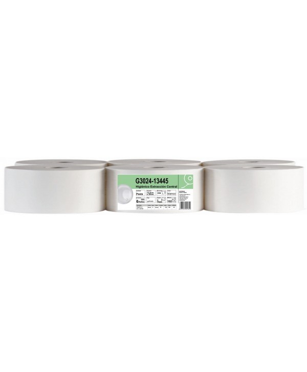 HIGIENICO EXTR.CENTRAL 2/C PASTA 0,45kg 102m 510serv 6u