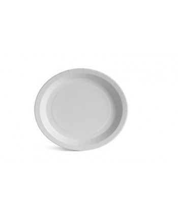 PLATO CARTON 22cm BLANCO ANTIGRASA BIODEGRADABLE Y COMPOSTABLE 8*50u