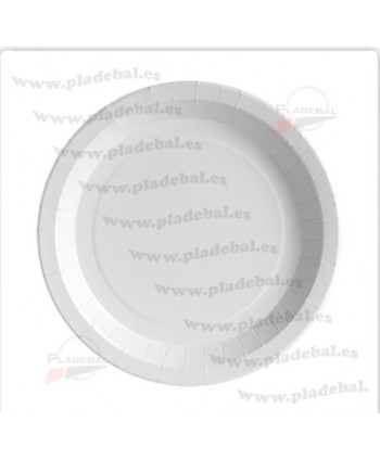 PLATO CARTON 18cm BLANCO ANTIGRASA BIODEGRADABLE Y COMPOSTABLE 8*50u