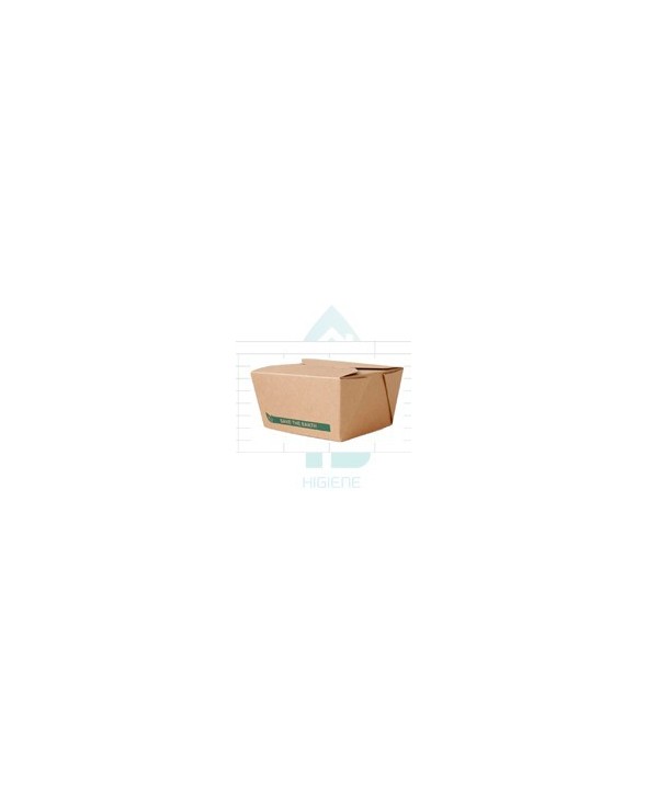 ENVASE CARTON KRAFT TAKE AWAY RECTANGULAR 750ml  6*50u