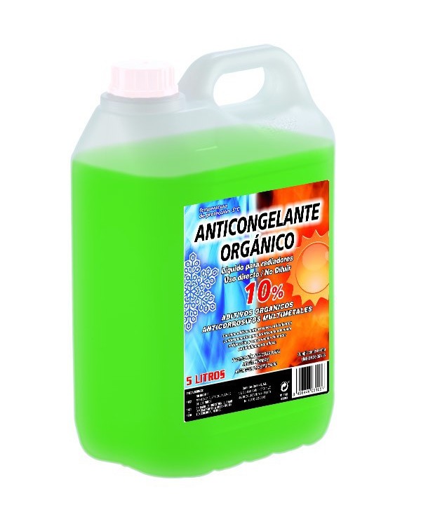 ANTICONGELANTE VERDE 10%  ORG. 5l 4u