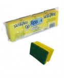 ESTROPAJO SALVAUÑAS AMARILLO + FIBRA VERDE EXTRA 70*90mm 4*1u