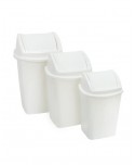 PAPELERA RECTANGULAR LIBRA 25l TAPA BASCULANTE BLANCA 1u