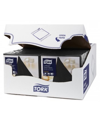 SERVILLETA TORK LINSTYLE DINNER 39*39 1/C 1/4 NEGRO 12*50u