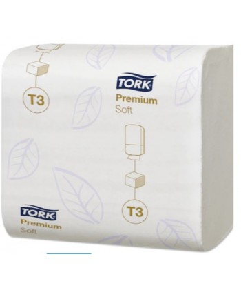 PAPEL HIGIENICO PLEGADO 2/C TORK PREMIUM SUAVE BLANCO 19cm*11cm 252ser*30u