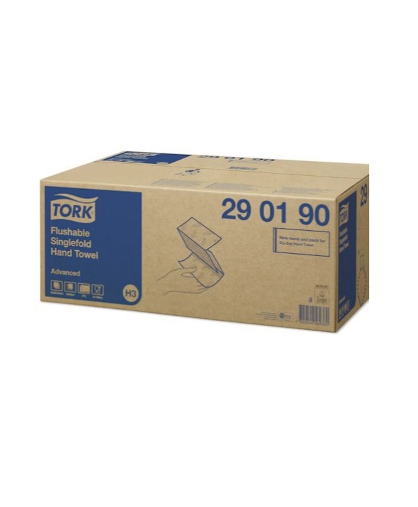 TOALLA PLEGADA V 2/C BLANCA FLUSHABLE TORK ADVANCED 23cm*23cm 250ser*15u