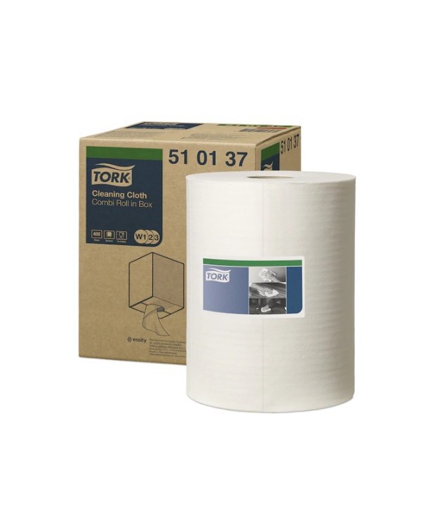PAÑO MULTIUSO 510 1/C BLANCO TORK W1/W2/W3 38cm*32cm 400ser 1u