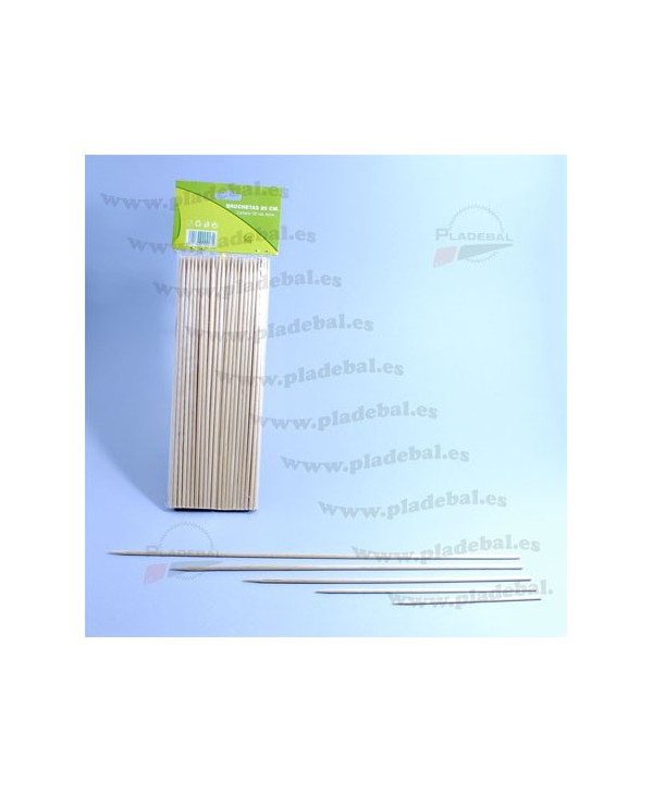 BROCHETA MADERA SIMPLE 200*3mm 100u
