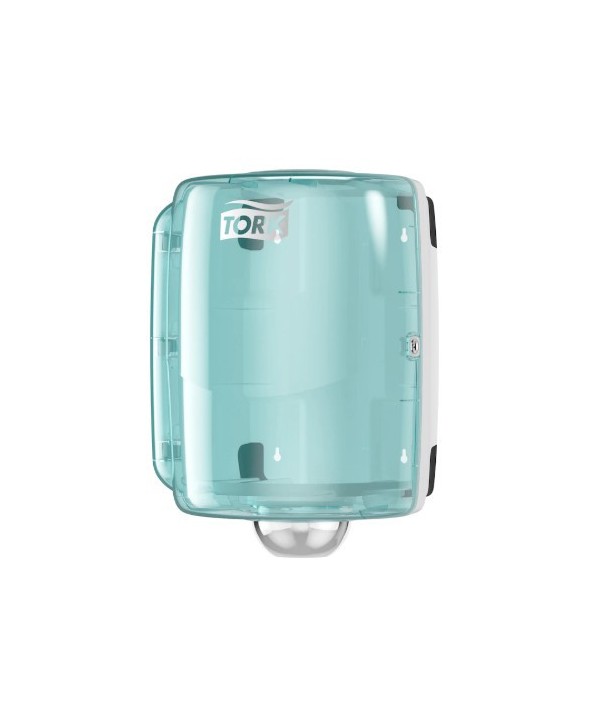 DISPENSADOR BOBINA IND TORK ALIMENTACION CENTRAL UNI BOX W2 BLANCO/TURQUESA 1u