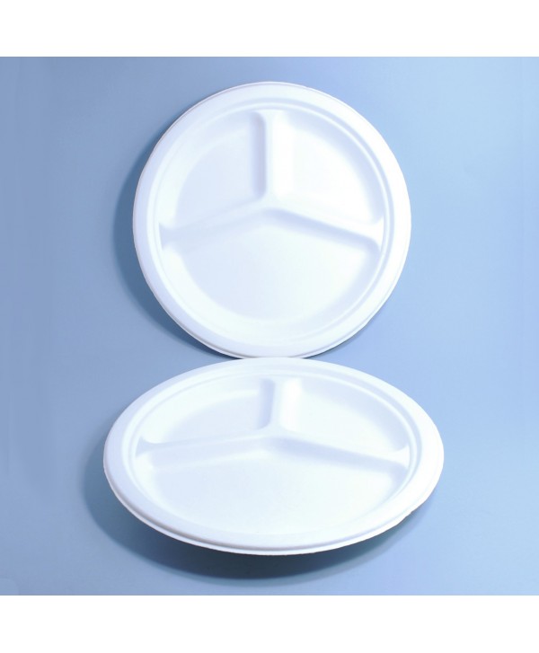 PLATO ECO CAÑA DE AZUCAR 26cm 3 COMPARTIMENTOS 4*125u
