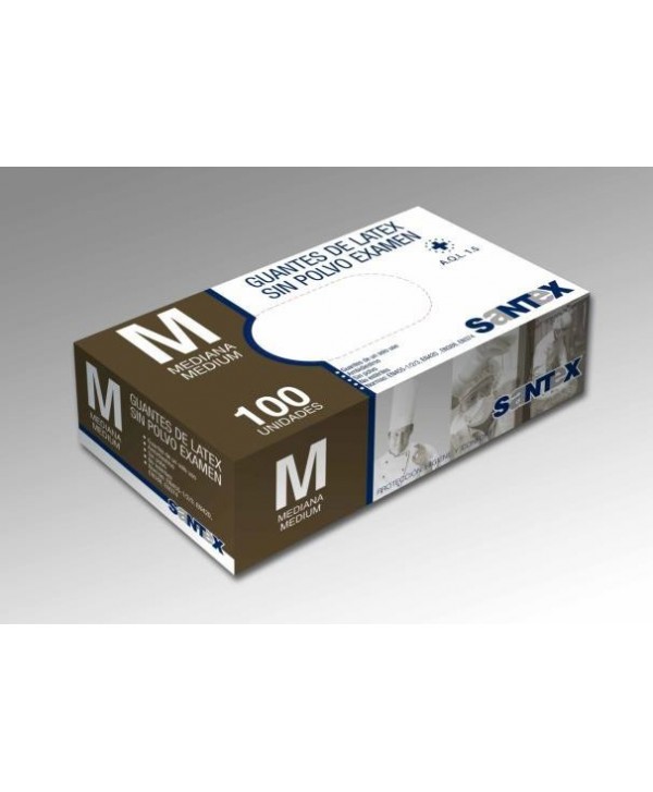 GUANTE LATEX T-P 100u *Sin polvo* G-4,5