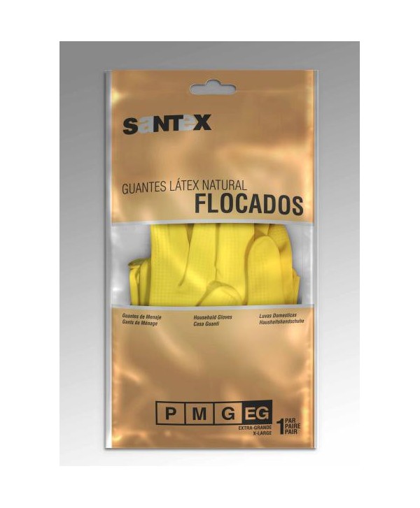 GUANTE MENAJE FLOCADO AMARILLO T-M 1u