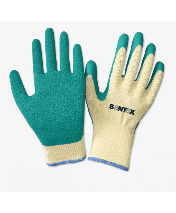 GUANTE  ALGODON CON LATEX VERDE/AMARILLO T-7/P 1u