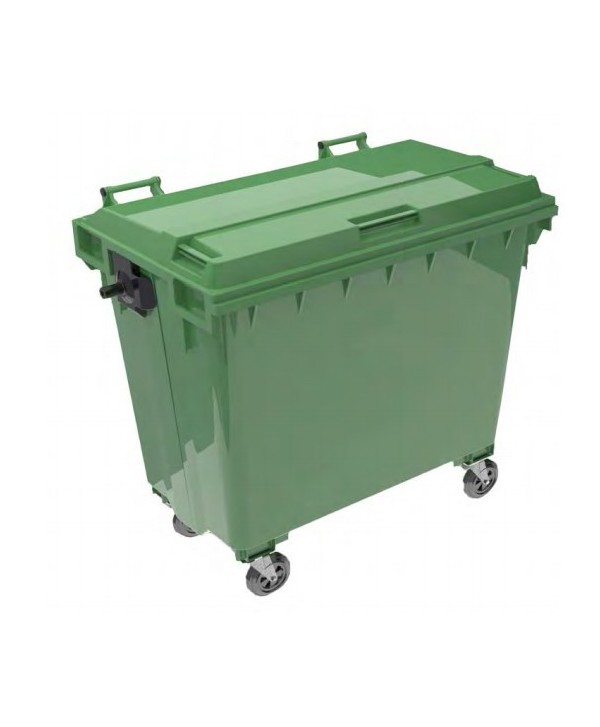 CONTENEDOR 800l TAPA PLANA VERDE 1u