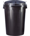 CUBO BASURA 95l NEGRO CON TAPA 1u